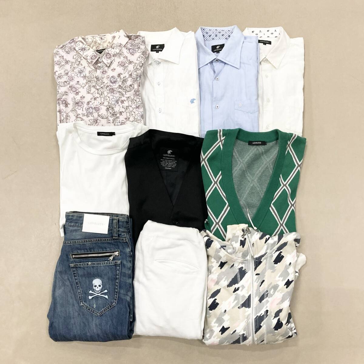 ★ LOVELESS ラブレス 10点 まとめ シャツ トップス ボトムス アウター パーカ カーディガン ベスト サイズMIX メンズ 卸 現状品 3.2kg拍卖