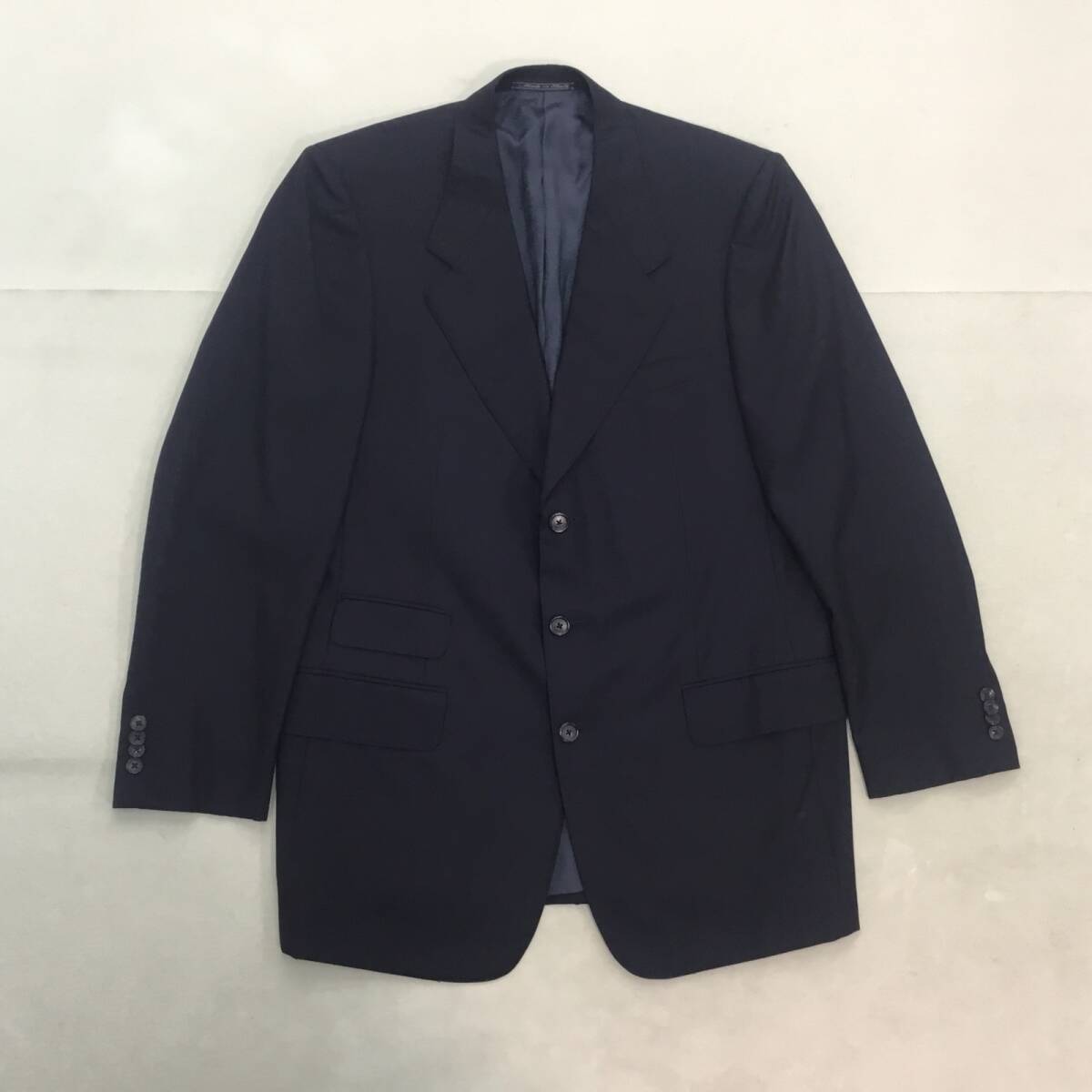 ■イタリア製 GUCCI グッチ テーラードジャケット ブレザー ネイビー メンズ スーパー100'S ウール100% シングルボタン 0.74kg拍卖