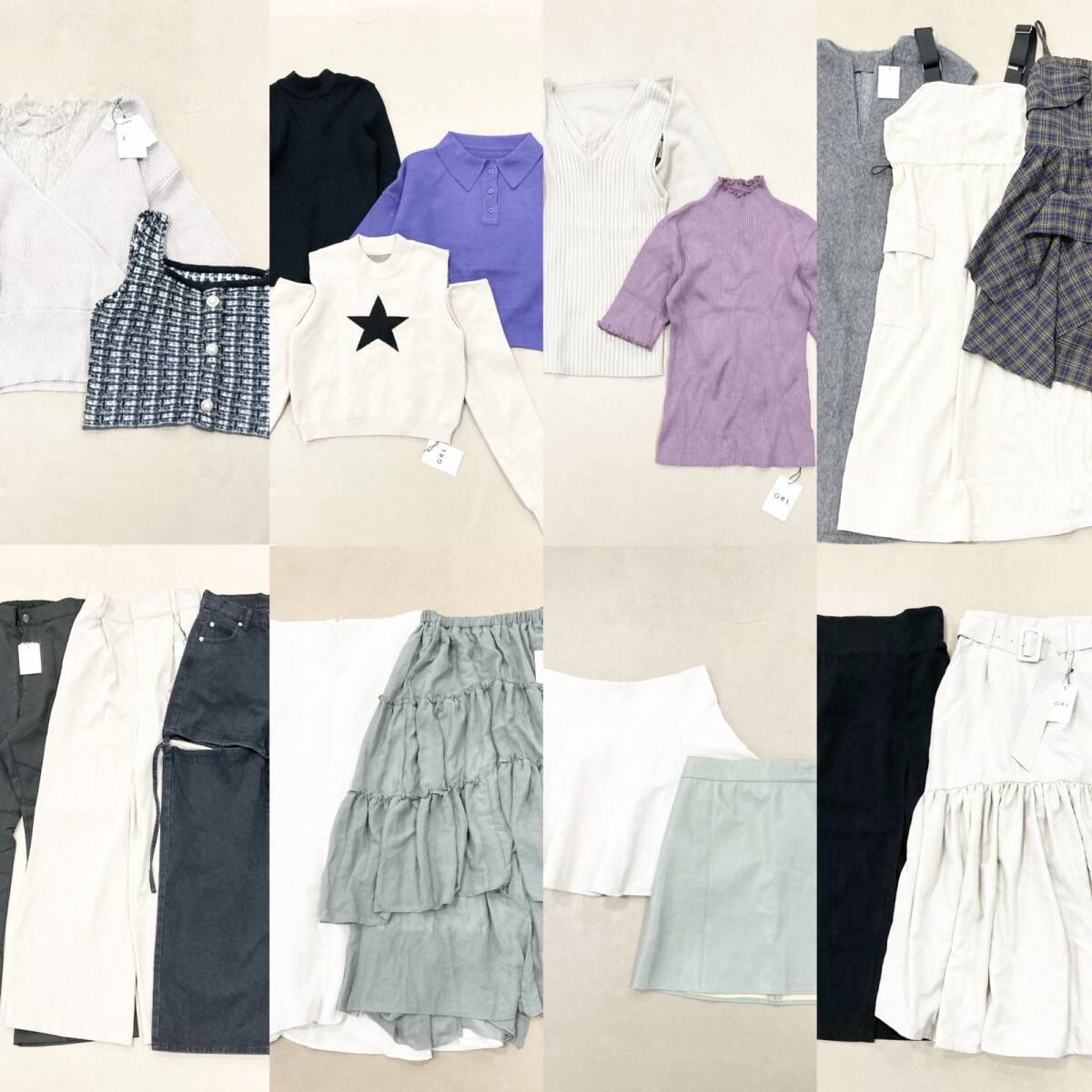 ★ 未使用 タグ付き GRL グレイル 19点 まとめ トップス ボトムス ワンピース ニット サイズMIX レディース 大人 ガーリー 卸 現状品 6.4kg拍卖