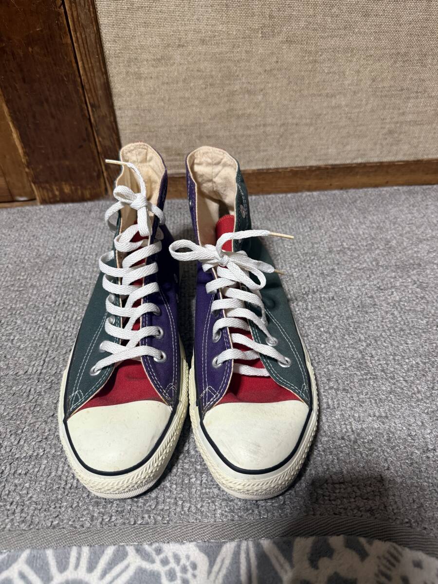 CONVERSE◆90s/MADE IN USA/コンバースオールスター/マルチカラー/US9/JP 27.5cm アメリカ製 コンバース 箱付き拍卖