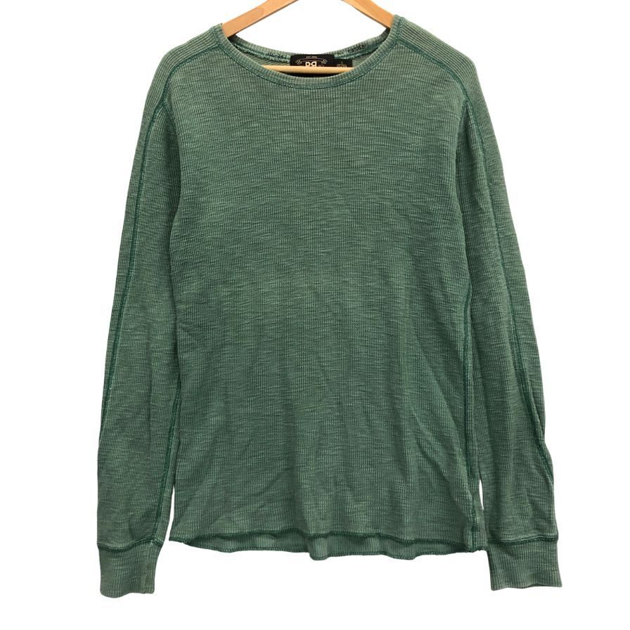 中古◆Tシャツ ダブルアールエル 長袖カットソー クルーネック サーマル グリーン メンズ サイズS RRL Ralph Lauren 【AFB37】拍卖
