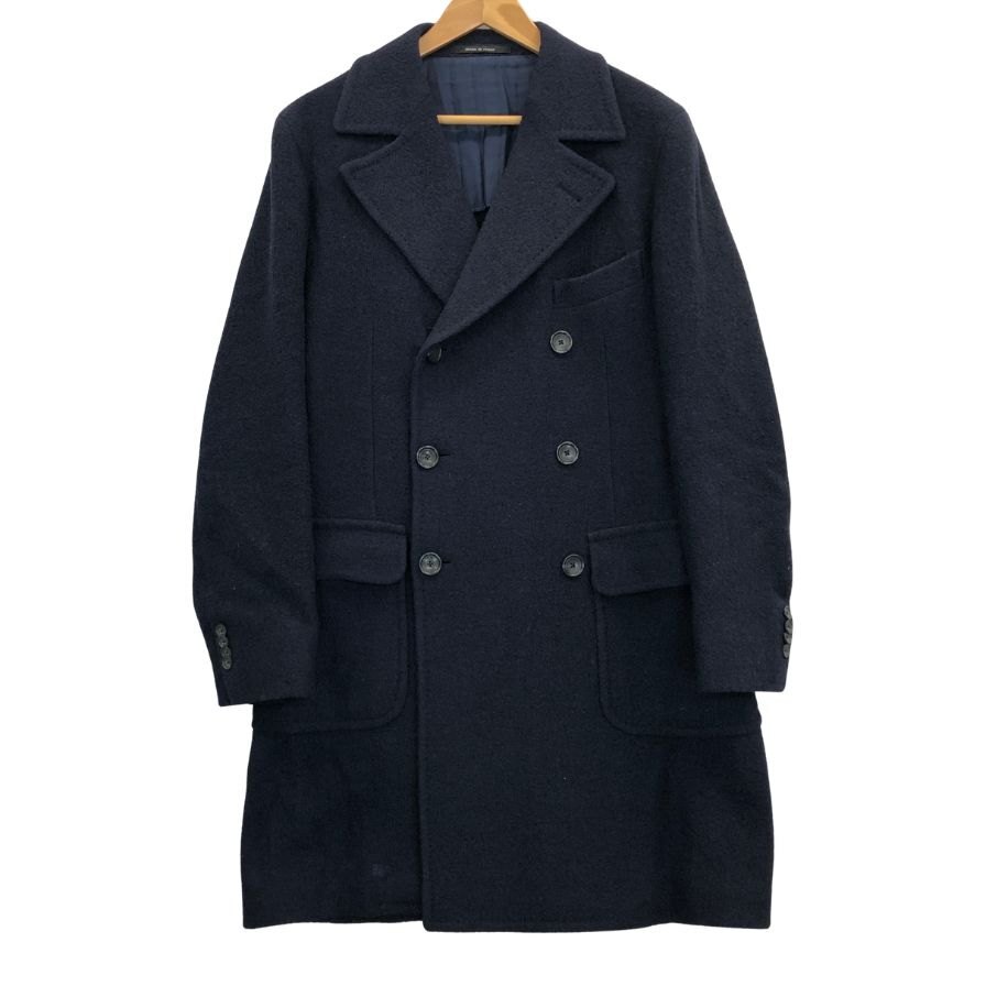 美品◆コート タリアトーレ ブリッラ ペル イル グスト チェスター コート ダブル ウール ネイビー メンズ サイズ48【AFA8】拍卖