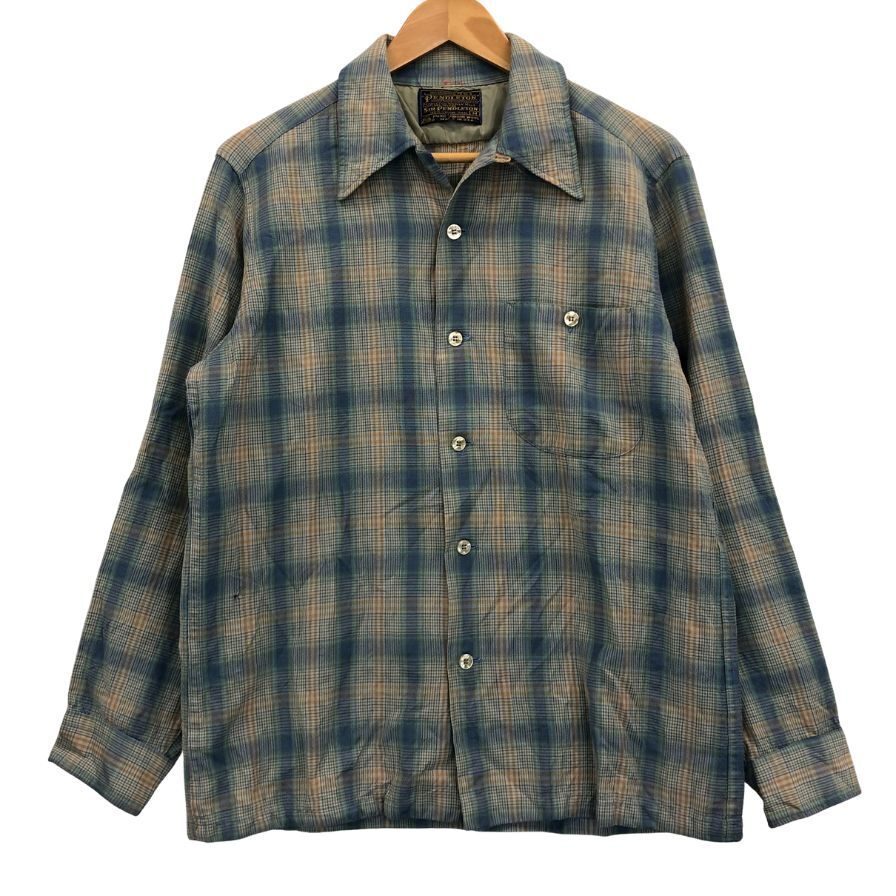 中古◆シャツ ペンドルトン 70S チェックシャツ ブルー系 SIR PENDLETON メンズ サイズM PENDLETON 【AFB17】拍卖