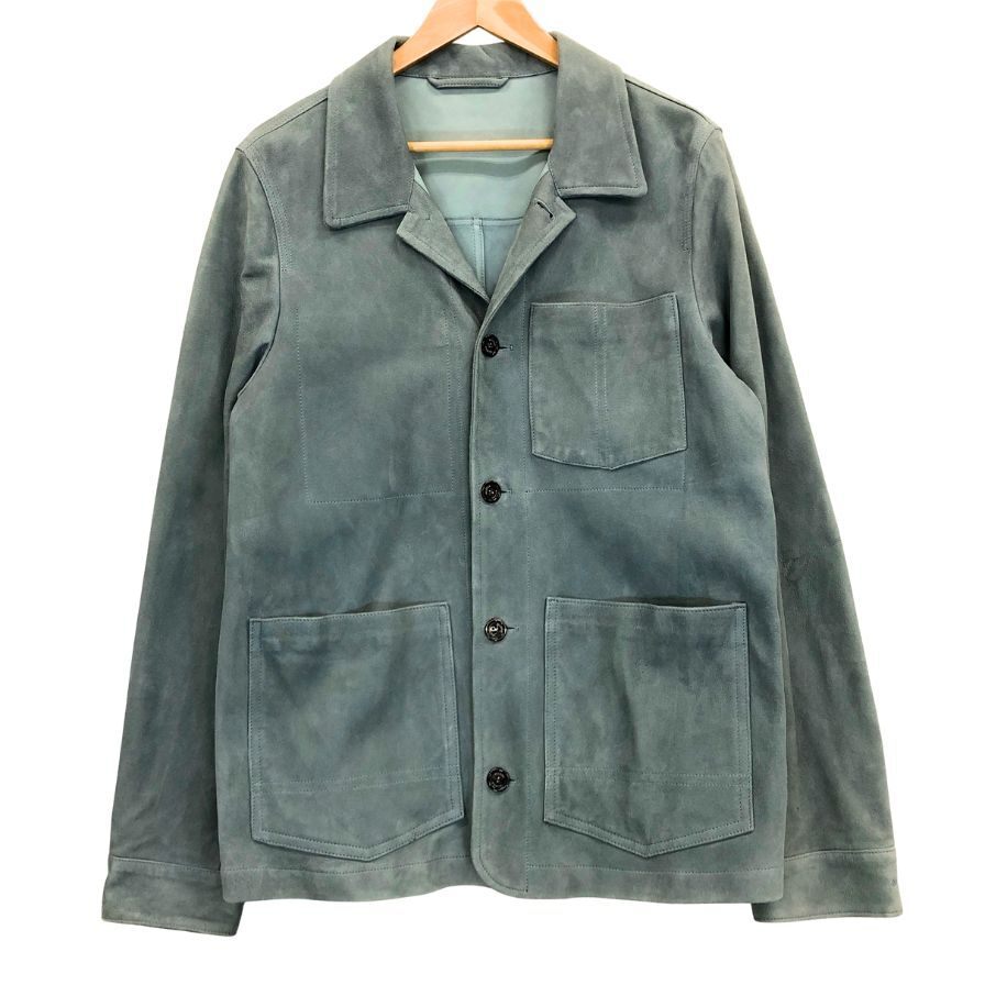 中古◆ジャケット バルスター ヴァルスター 5B レザー シャツジャケット スエード ラム イタリア製 メンズ サイズ48【AFB17】拍卖