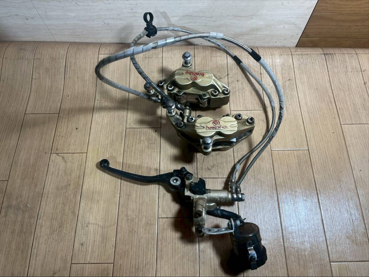 2525-19 フロント ブレーキキャリパー ブレンボ マスターシリンダー レバー等Assy XJR1200 4KG 走行距離22000キロ エンジン実動車拍卖