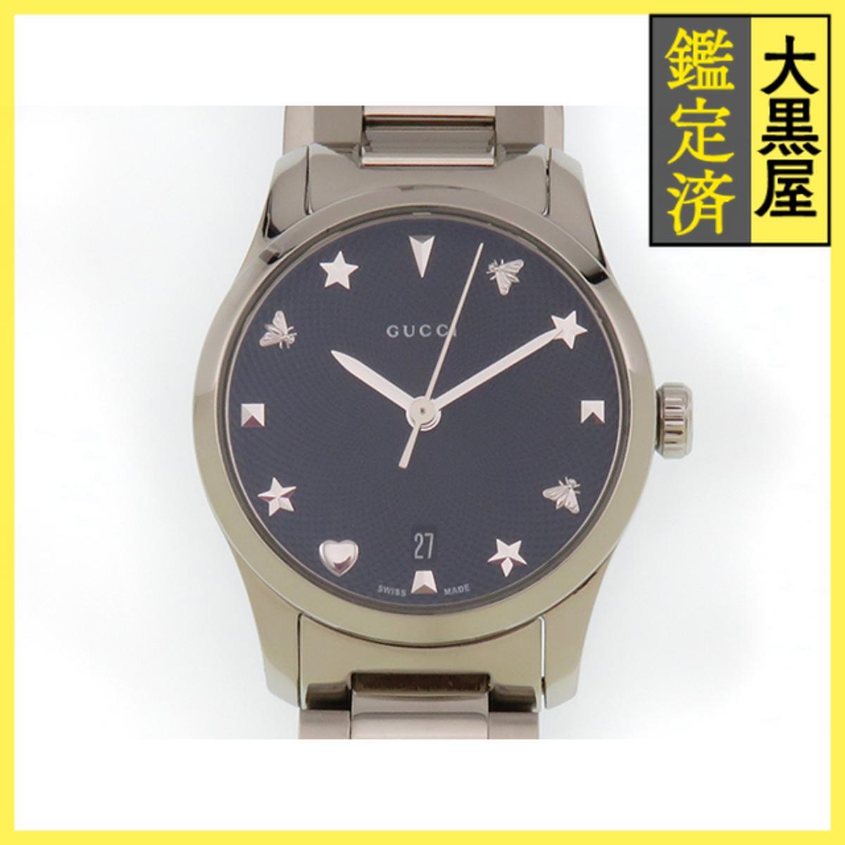 Gucci グッチ Gタイムレス 126.5 SS クォーツ ブラック 女性用/Ladies watches拍卖