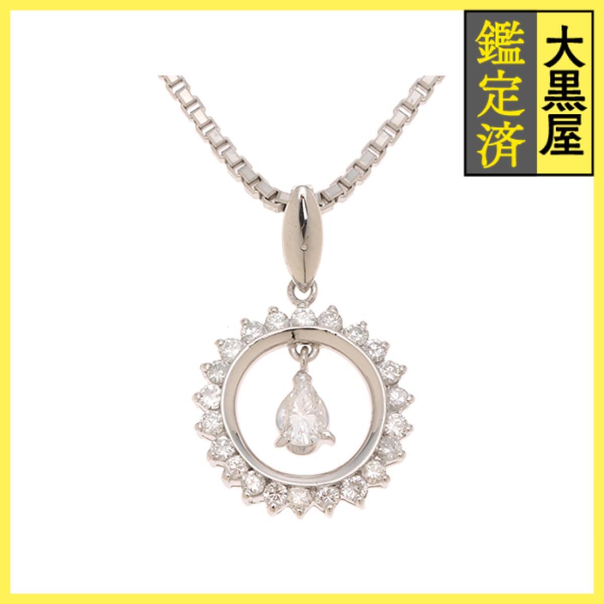JEWELRY ジュエリー ネックレス プラチナ トップPT900/チェーンPT850 ダイヤモンド0.13ct/0.29ct 約8.5g拍卖
