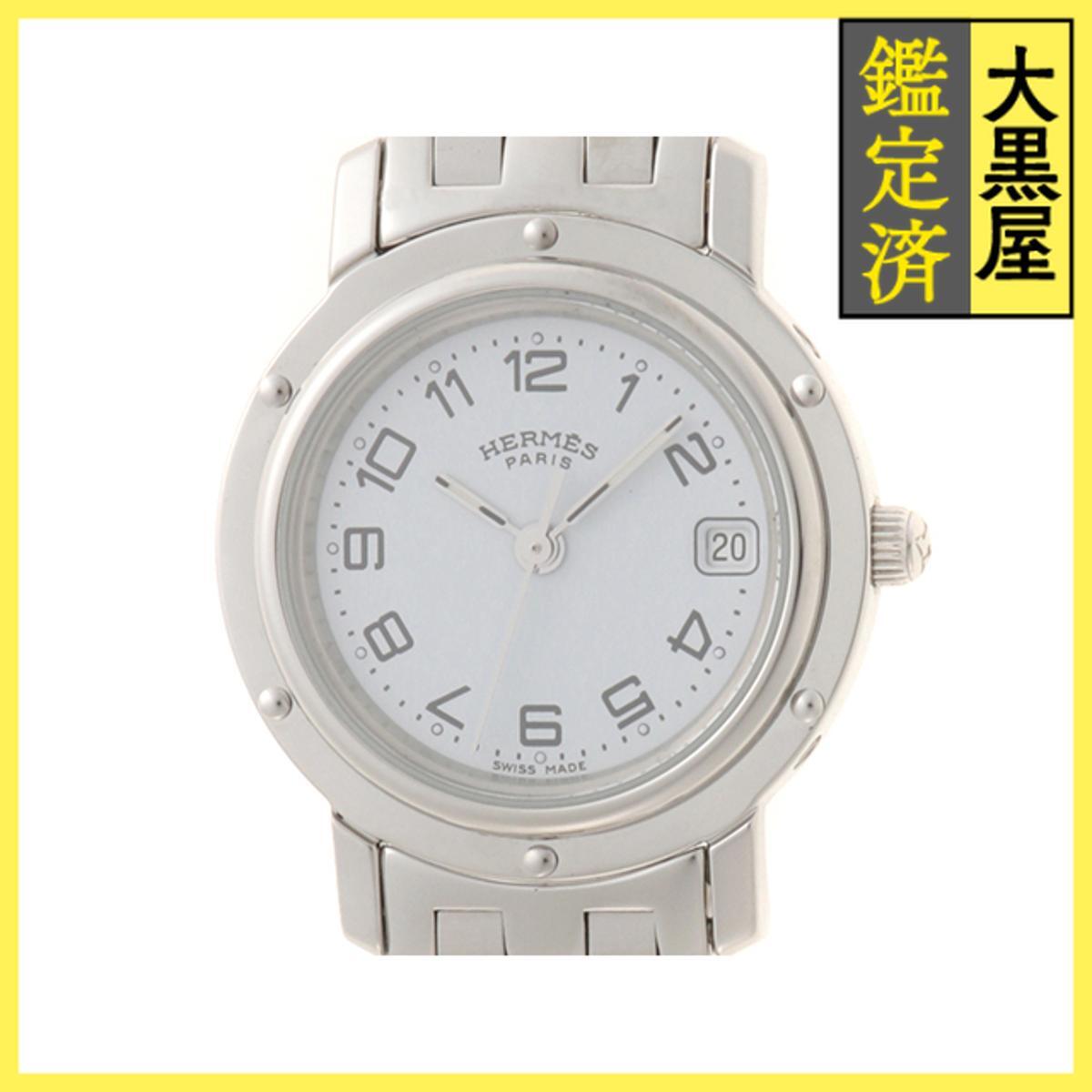 Hermes エルメス クリッパー CL4.210 SS ホワイト 女性用/Ladies watches拍卖