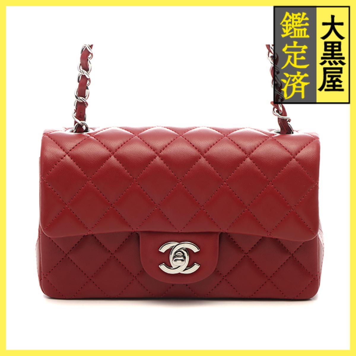 CHANEL シャネル ミニマトラッセ20 チェーンショルダー レッド/SV ラムスキン拍卖