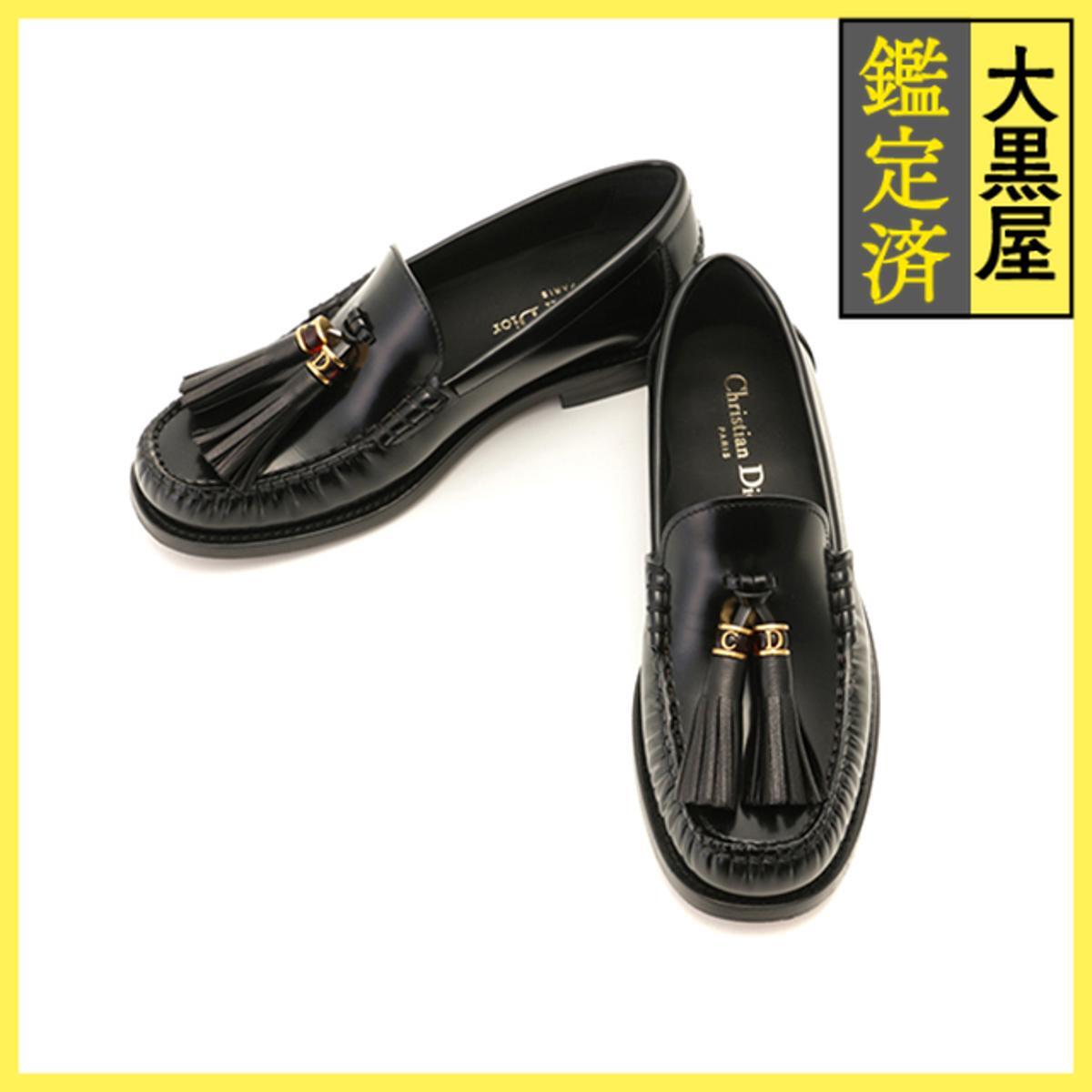 DIOR ディオール Dアカデミーローファー レディース36ハーフ ブラック レザー KDB819ACA900365 2148103897399拍卖