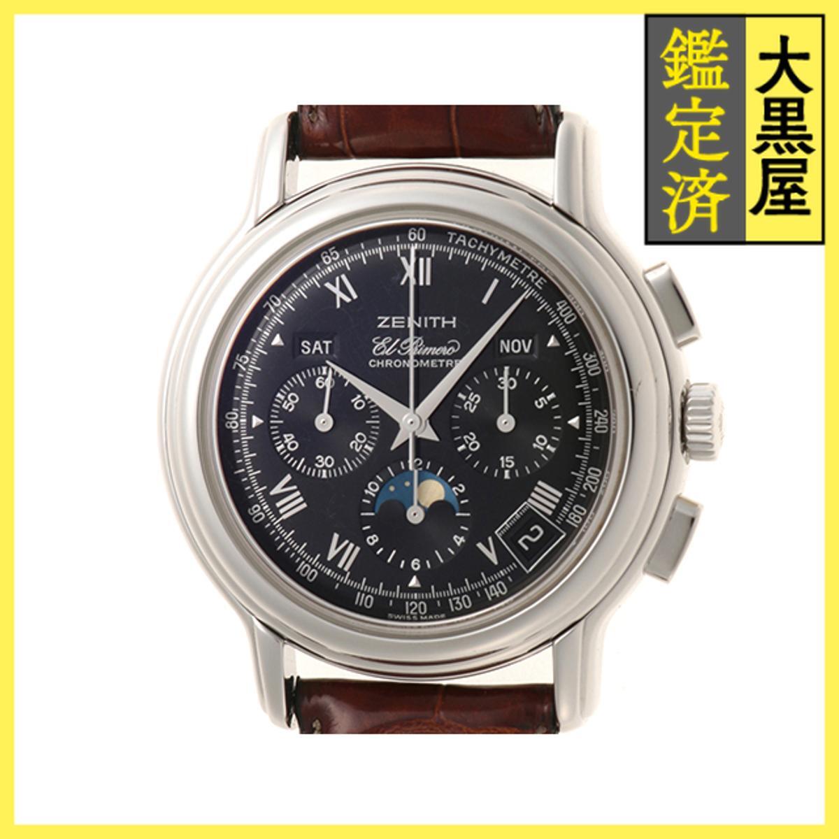 ZENITH ゼニス クロノマスタ-T 01.0240.410/21 スティール/アリゲーターベルト 自動 ブラック 男性用/Men's拍卖