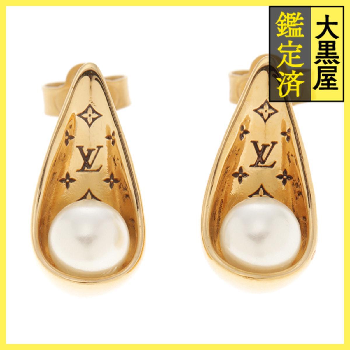 LOUIS VUITTON ルイヴィトン ブックル ドレイユ・プュッス・パーリーグラム ピアス ゴールドメッキ GP M67331拍卖