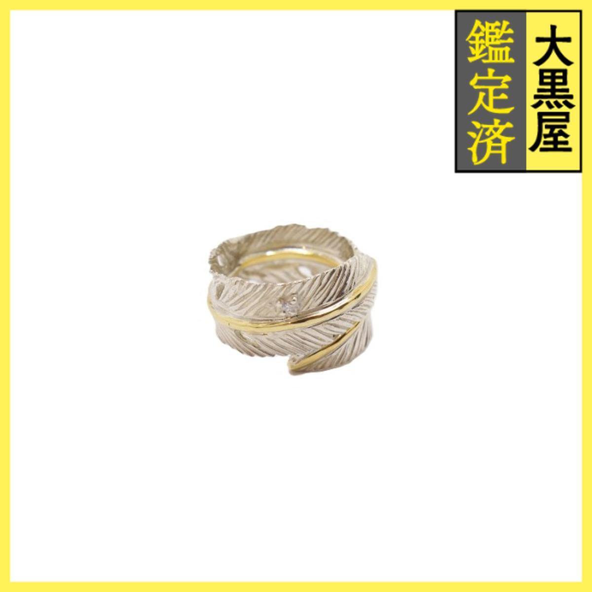 DAVAN ダバン ワインドアップリバティリング 指輪 SV925/K18コーティング 1Pダイヤモンド 12号拍卖