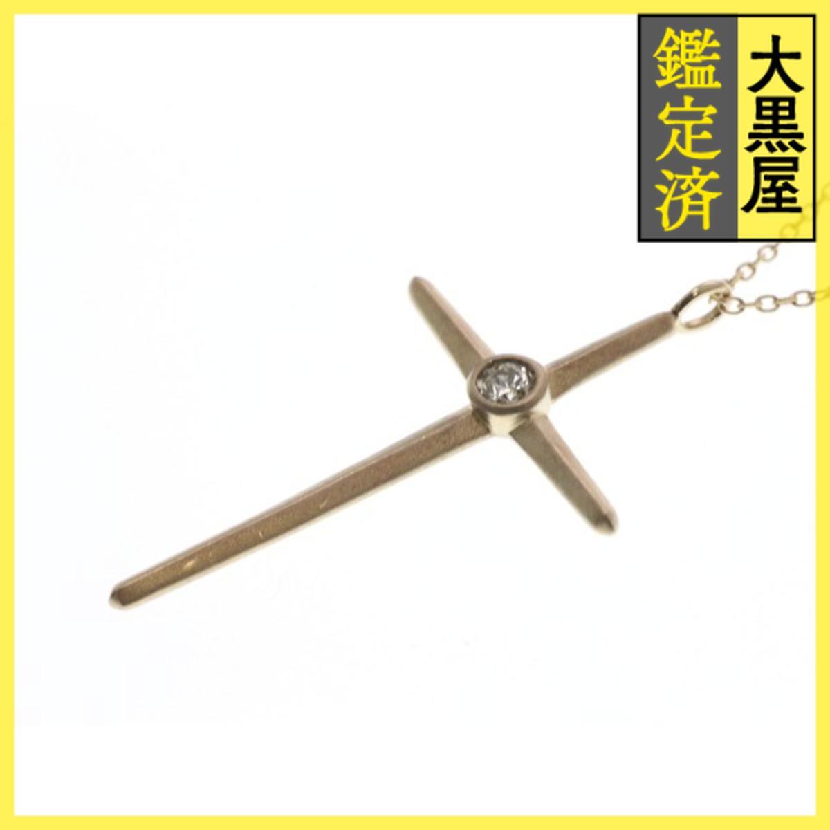 JEWELRY ノンブランド ジュエリー ネックレス クロス ペンダント K10 イエローゴールド ダイアモンド 2.4g拍卖
