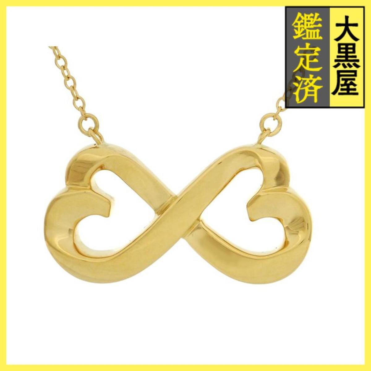 TIFFANY&CO ティファニー ダブルラビング ハート ネックレス YG イエローゴールド 5.2g拍卖