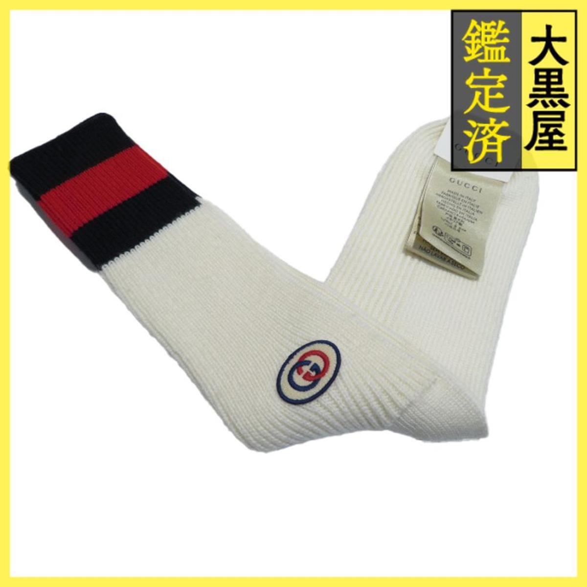 GUCCI グッチ インターロッキングGロングソックス Lサイズ アイボリー ウール 727352 4G186 2120500280479拍卖
