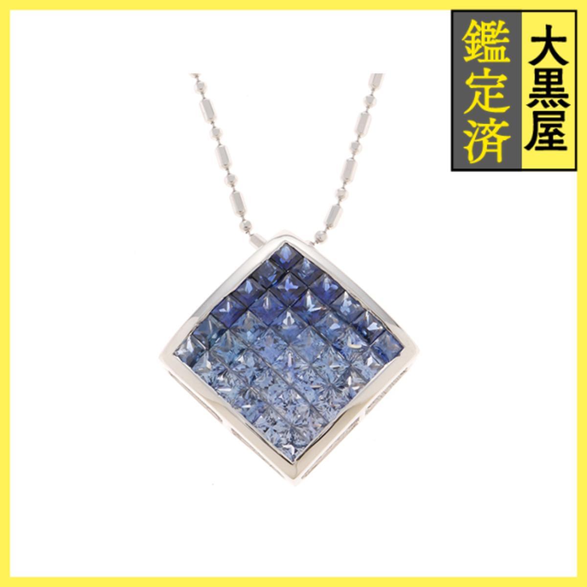 JEWELRY ノンブランドジュエリー ネックレス K18ホワイトゴールド/サファイア6.50ct 重さ約15.1g拍卖
