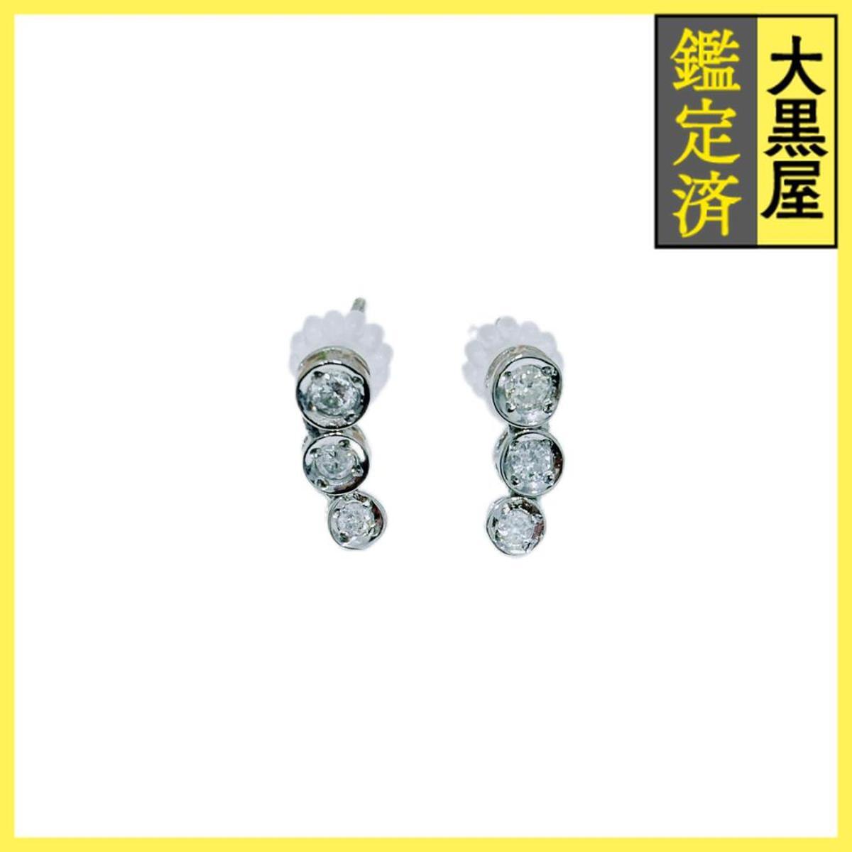 JEWELRY ノンブランドジュエリー 貴金属 宝石 ピアス PT900 D0.11ct*2 約1.4g 2143100535206拍卖