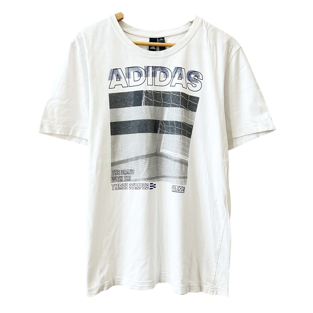 Ye2476cc adidas アディダス 半袖Tシャツ ホワイト 白 サイズO(XL)メンズ トップス サッカー 古着拍卖