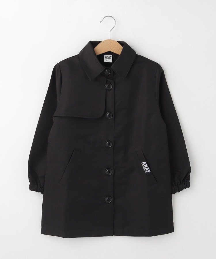 【即決 匿名配送 送料無料】新品 アナップキッズ ステンカラーコート ブラック L(125cm~135cm)拍卖