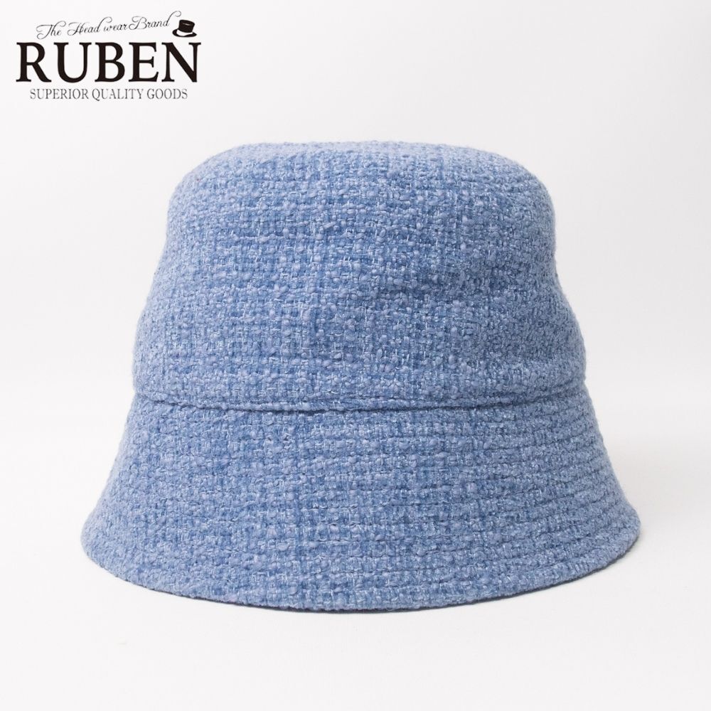 新品 RUBEN レディース ツイードバケットハット ブルー拍卖
