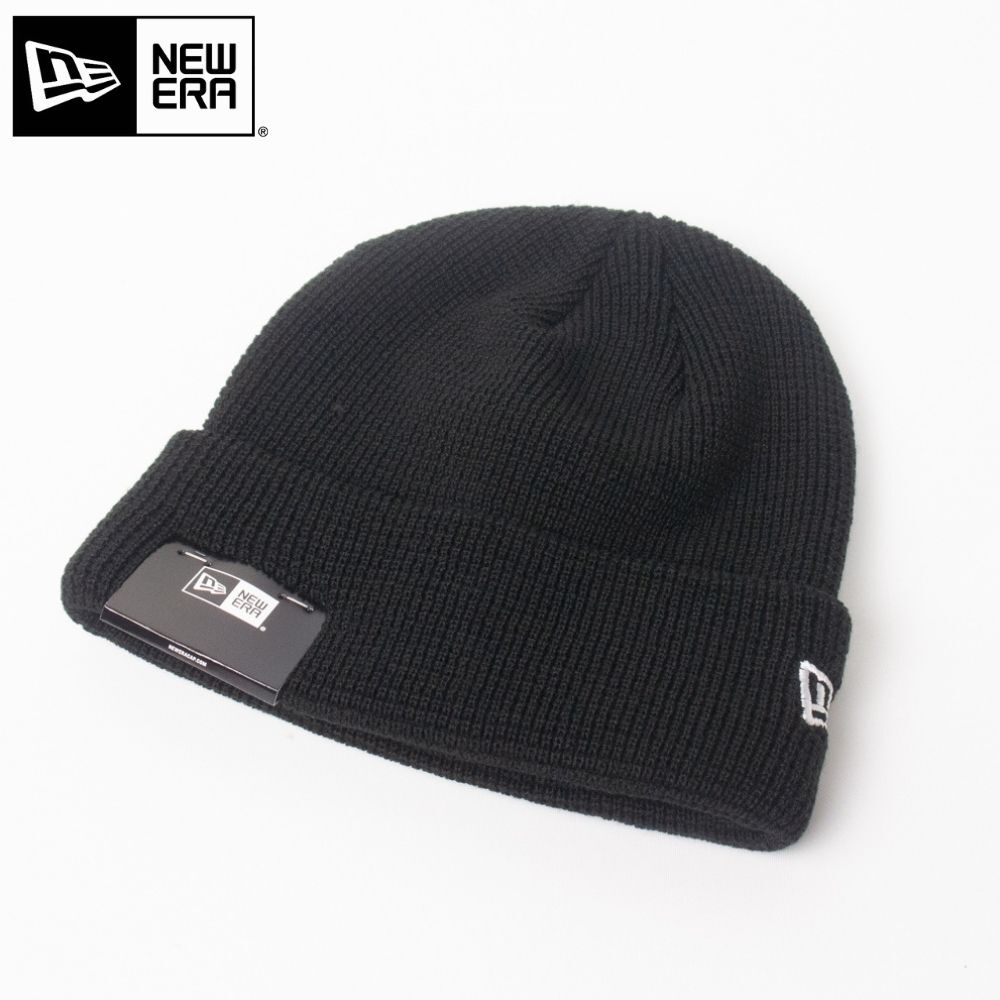 新品 NEW ERA ニューエラ ロゴ ワッフルニット帽 ブラック拍卖