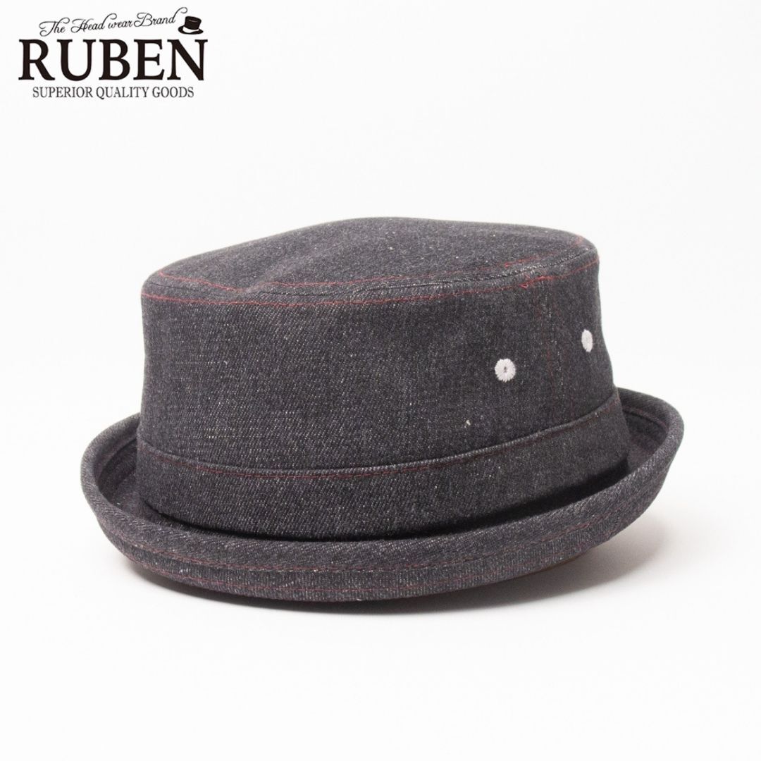 新品 RUBEN デニム ポークパイハット ブラック拍卖