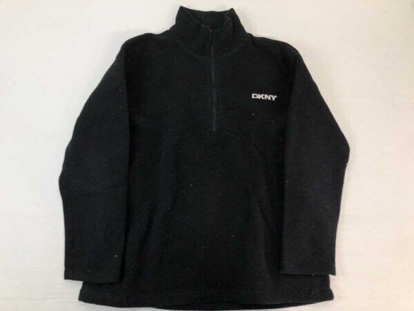ダナキャラン ニューヨーク DKNY レトロ ストリート スポーツ ハーフジップ フリース ジャケット プルオーバー メンズ M 黒拍卖