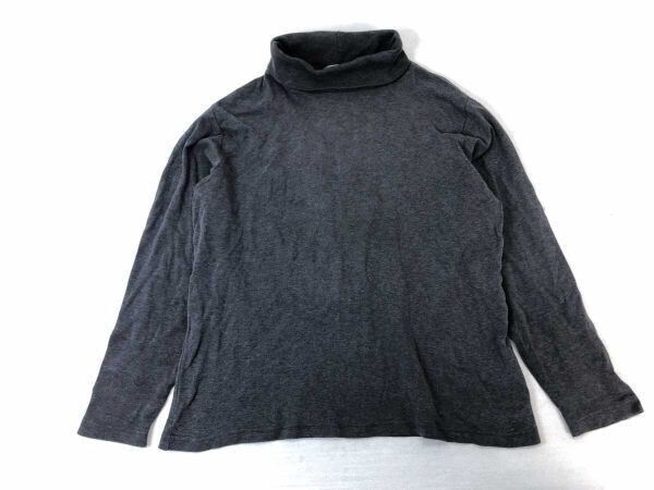 ビランド VILLAND レトロ ノームコア タートルネック ロンT 長袖Tシャツ カットソー ストレッチ コットン100% レディース 3L グレー拍卖