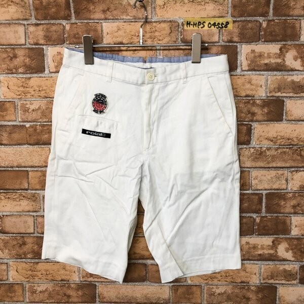 roial メンズ ワッペン付き ハーフパンツ 白拍卖