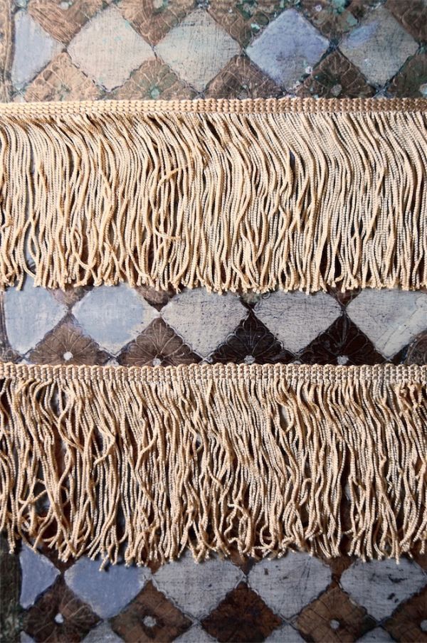 100x9cm フランスヴィンテージ 秘密裏のサーカスフリンジブレード4 ゴールド トリム カーテン ビクトリアン テープ 飾り b6拍卖