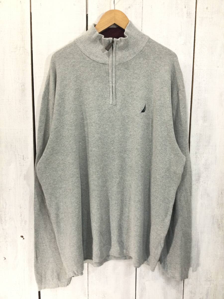 NAUTICA ノーティカ ハーフジップ コットンニット セーター メンズXXL 大きめ 良品綺麗拍卖