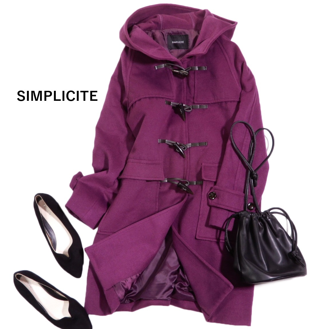 イエナ取扱 シンプリシテェ SIMPLICITE キレイ色☆ トグルボタン ダッフルコート拍卖