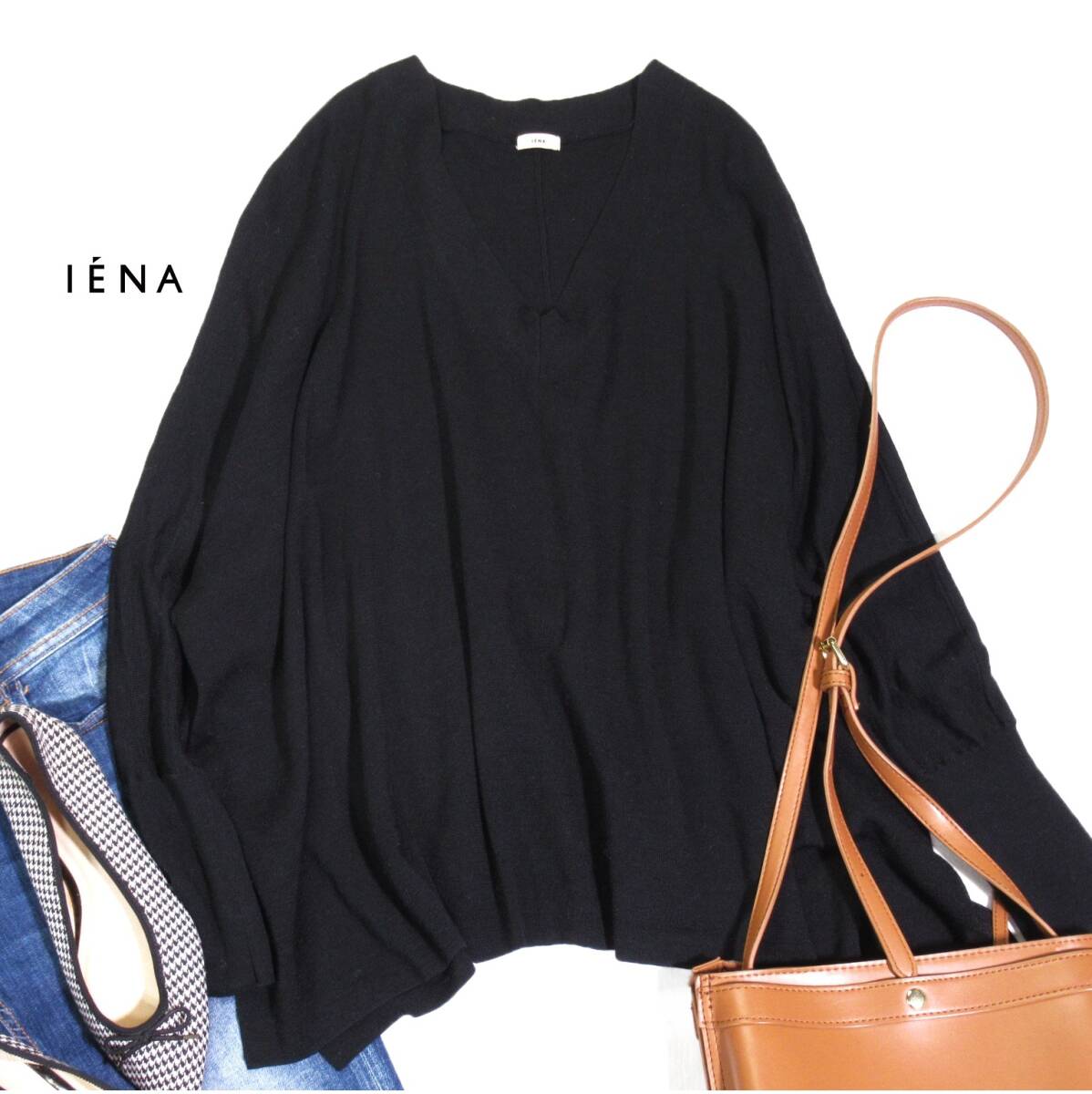 イエナ IENA 大人可愛い☆ ウール Vネック ドルマン ワイド ニットプルオーバー 拍卖
