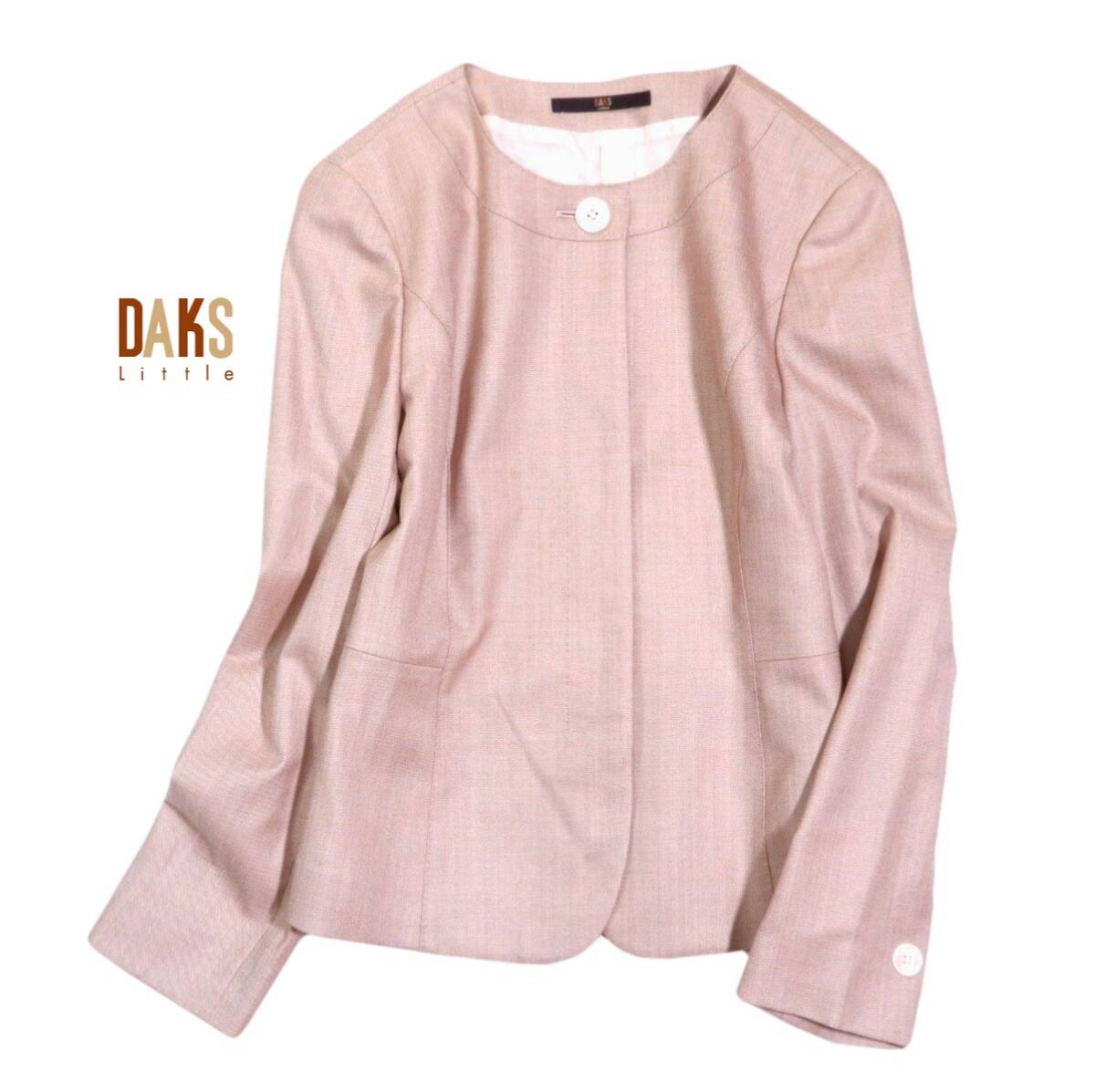 ダックス DAKS 上質☆シルク 絹混 ノーカラー slim fit ジャケット 40 拍卖
