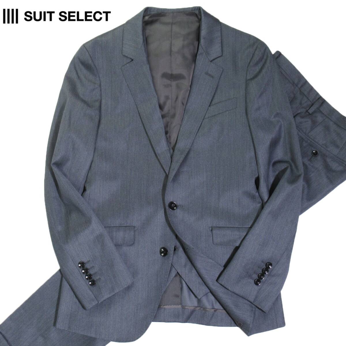 スーツセレクト SUITS SELECT 上質◆シルクブレンド シングル 3ピース セットアップ スーツ Y4 S 拍卖