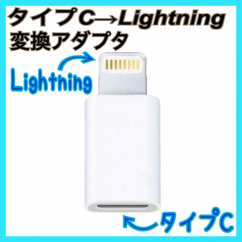 Type-C Lightning 変換アダプター 白 iPhone タイプC拍卖