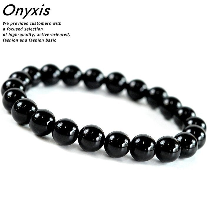 パワーストーン ブレスレット メンズ レディース オニキス 黒瑪瑙 天然石 運気UP 7992506 8mm 新品 1円 スタート拍卖