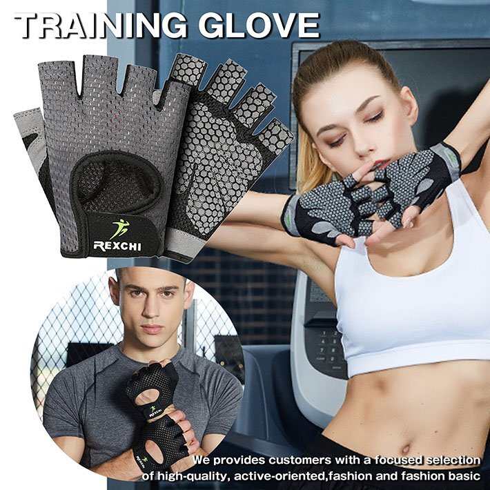 洗濯可能 トレーニンググローブ 手袋 筋トレ メンズ レディース 指無 ウェイトリフティング 防滑 7987678 M グレー 新品 1円 スタート拍卖