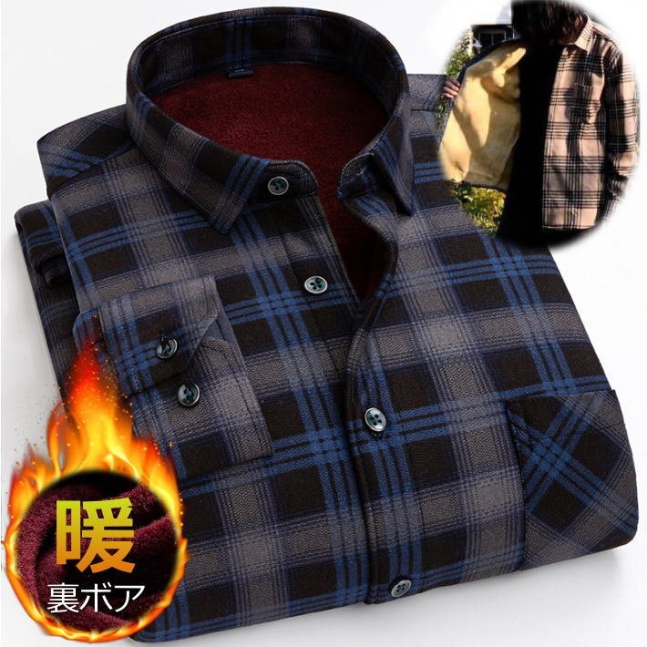 シャツ ジャケット ネルシャツ メンズ チェック柄 厚手 7988071 XL H_ブラック×グレー 新品 1円 スタート拍卖