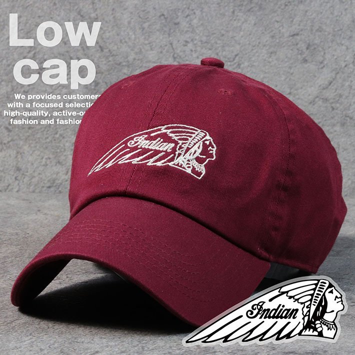 Indian Motocycle インディアンモトサイクル メンズ レディース キャップ 帽子 Vintage IA-995 7986922 ワイン(DR) 新品 1円 スタート拍卖