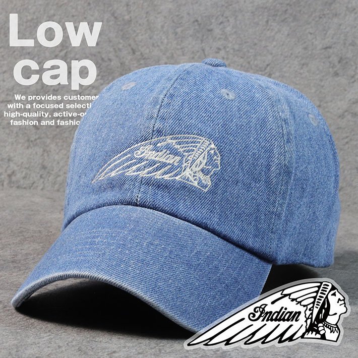 Indian Motocycle インディアンモトサイクル メンズ レディース キャップ 帽子 Vintage IA-995 7986922 ブリーチデニム(IB) 新品拍卖