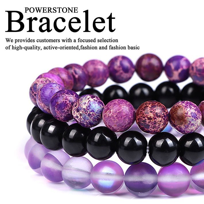 ブレスレット メンズ レディース 天然石 3個セット パワーストーン オニキス 8mm アクセサリー 3連 7986719 (9) 新品 1円 スタート拍卖