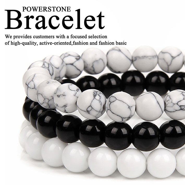 ブレスレット メンズ レディース 天然石 3個セット パワーストーン オニキス 8mm アクセサリー 3連 7986719 (1) 新品 1円 スタート拍卖