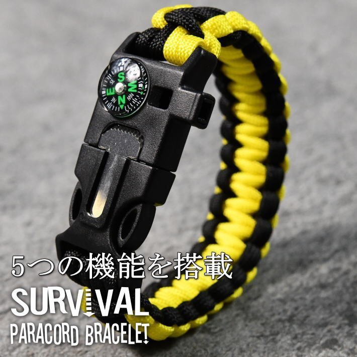 ブレスレット バングル メンズ レディース サバイバル パラコード 笛付き サバゲー ミリタリー 7992495 J 新品 1円 スタート拍卖