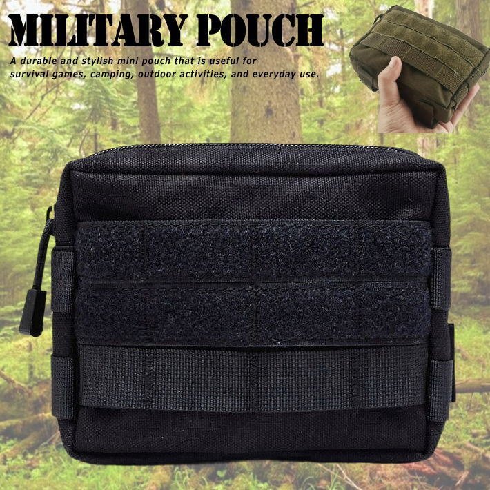 ポーチ 小物入れ メンズ ウエストポーチ スマホケース ミリタリー アイコスケース サバゲー アウトドア 7987139 ブラック 新品拍卖