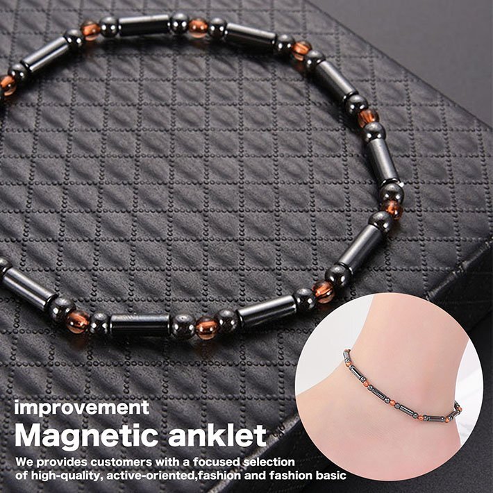 磁気 アンクレット メンズ レディース アンクル ネックレス マグネットアンクレット 磁気 7987444 ブラック/シルバー 新品 1円 スタート拍卖