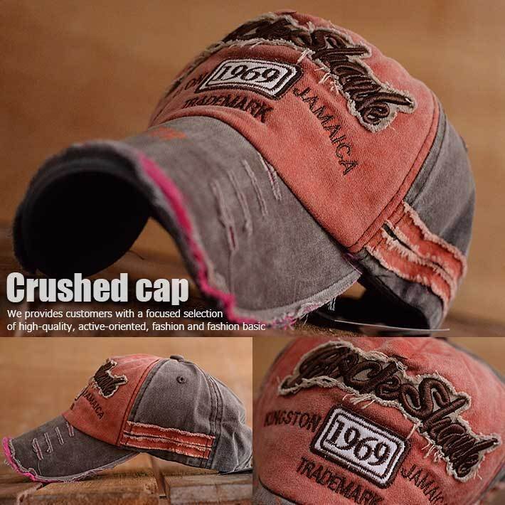 ROCK SHARK ダメージ加工 Vintage キャップ 帽子 メンズ レディース 9009978 7994850 K-2 オレンジ 新品 1円 スタート拍卖