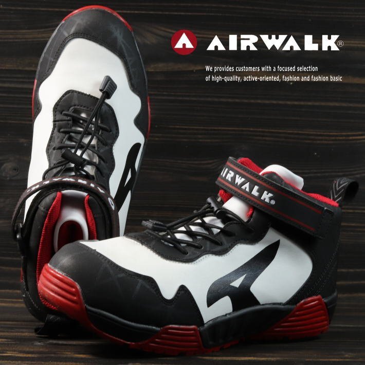 安全靴 エアウォーク メンズ ストレッチロック AIR WALK 作業靴 幅広 軽量 衝撃吸収 耐滑 AW-950 ホワイト 25.0cm / 新品 1円 スタート拍卖
