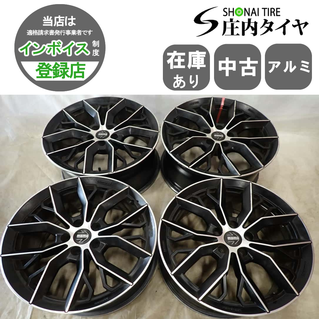 4本SET 会社宛 送料無料 18×8J MOMO MASSIMO アルミ 5穴 PCD 110mm +40 ハブ径65mm アルファロメオ ジュリア 店頭交換OK 特価!NO,F7870拍卖